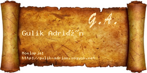 Gulik Adrián névjegykártya